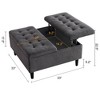 Large Square Ottoman with Lift Top, Upholstered Ottoman Coffee Table with Storage - 2 of 4
