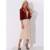Allegra K Women's Glitter 3/4 Sleeve Open Front Party Club Sequin Cardigan - 4 of 4