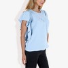 Anna-Kaci Women's Ruffled Sleeve Round Neck Blouse Elegant Flowy Casual Top - 4 of 4