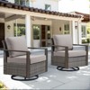 Buenhomino Patio Chairs Set of 2, Outdoor Swivel Rocker Patio Chairs, Metal Patio Furniture with Deep Seating and Wide Arm for Deck, Porch, Yard - 2 of 4