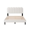 Christopher Knight Home Selene Modern Rubberwood Boucle Upholstered Bed with Petal Headboard, White, Full - 2 of 4