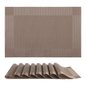 REGALWOVEN PVC Kitchen Dining Table Decor Washable Wipeable Heat Resistant Placemats 8 Pcs - 1 of 4