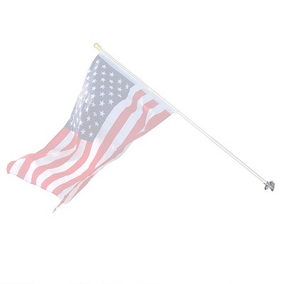 Silver Adjustable Wall Mount Flag Pole Bracket Holder