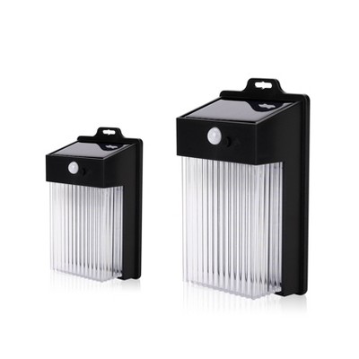 2pk LED Solar Rectangular Motion Sensing Wall Light - Techko Maid