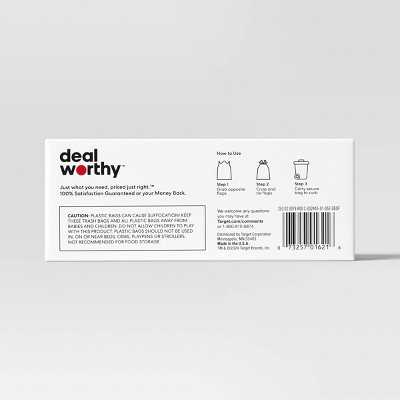 Tall Kitchen Flap-Tie Trash Bags - 13 Gallon/25ct - Dealworthy™