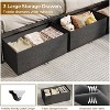 Corner Bed Frame with Storage Bookcase and LED Lights, Twin Size Bed Frames with Upholstered Headboard and Charging Station bed with 3 Storage Drawers - 4 of 4