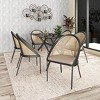 LeisureMod Urbane Dining Chair vynil Upholstery, Wicker-back and Stainless Steel Legs, Set of 4 - 3 of 4