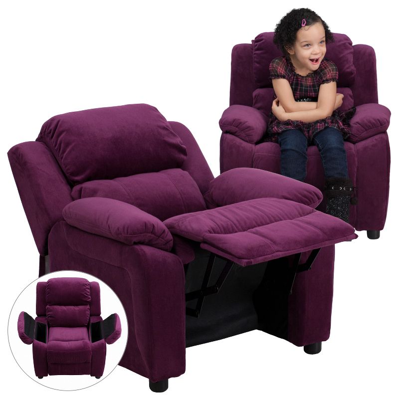 Flash Furniture Deluxe Padded Contemporary Kids Recliner with Storage Arms, 5 of 13
