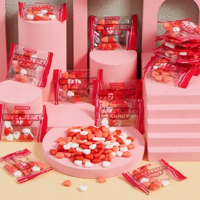 Joyfy 48PCS Red Heart Hard Candy Sweatheart, Individually Wrapped for Party Favor Pinata Fillers and Holiday Reward Prizes