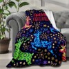 Lomsoe Colorful Christmas Deer Print Flannel Blanket - All Seasons Soft Cozy Warm Throw Blanket for Bed, Napping, Camping, Travel, Office - 4 of 4