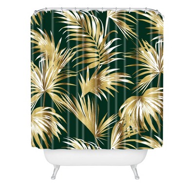 Marta Barragan Camarasa Golden palms Shower Curtain Golden - Deny Designs