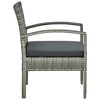 vidaXL Patio Chair Patio Dining Chair for Deck Garden with Cushion Poly Rattan - Gray - 3 of 4