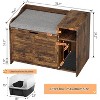 Homhougo Cat Litter Box Enclosure, Large Hidden Litter Box Furniture with Top Opening, Cushion, Storage Shelf, Litter Mat - 2 of 4