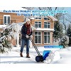 29 Inch Heavy Duty Wheeled Snow Shovel with Adjustable 5-Position Handle and Multi-Angle Carbon Steel Blade - 3 of 4