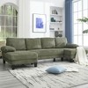 SKRAN 114" U-Shaped Couch Convertible Sectional Sofa 4-Seat Sofa with Double Chaise Lounge for Apartment, Living Room - 4 of 4
