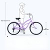 INFURNIC Bicycles, 7 Speed Bicycles, Beach Cruiser Bike with Wide Wheels, Purple, 69.29"*28.32"*43.2" - 4 of 4