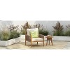 DOMETOUR Modern Outdoor Woven Lounge Chair with Solid Wood Frame and Comfortable Polyester Cushions, Perfect for Patio, Garden, or Balcony - 3 of 4