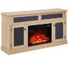 Wooakway Embossed Pattern TV Stand with 23" fireplace insert, TV and Media Console with Open and Closed Storage Space - 2 of 4