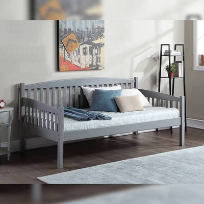 Twin Daybed Caryn Bed Gray Finish - Acme Furniture: Upholstered Linen ...