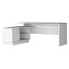 PAGED Home Office Desk 42" L Simple Modern Writing Desk with 2 Storage Shelves and Wooden Frame for Office, Study - 3 of 4