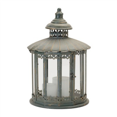 Melrose Brushed Metal Lantern 20"H