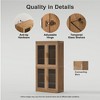 Contemporary Black Wooden Display Cabinet - 6 Shelf Organizer with Four Glass Doors - 4 of 4