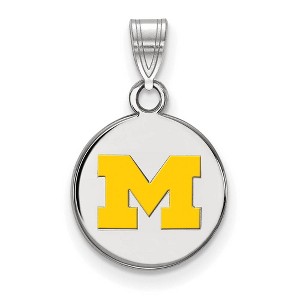 Black Bow Jewelry Sterling Silver Michigan Wolverines NCAA Small Pendant - 1 of 3