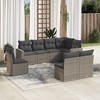 vidaXL 8 Piece Patio Sofa Set with Cushions Gray Poly Rattan - Gray Without table - 2 of 4