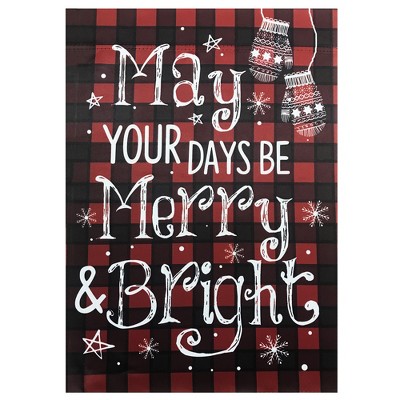 Northlight Red and Black Buffalo Plaid Merry Christmas Garden Flag 12.5" x 18"