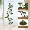 Rubber Tree Artificial Tree in White Planter Pot,Faux Plants Indoor Faux Floor Plant Artificial Plants with Magnolia Flowers for Home Decor - 4 of 4