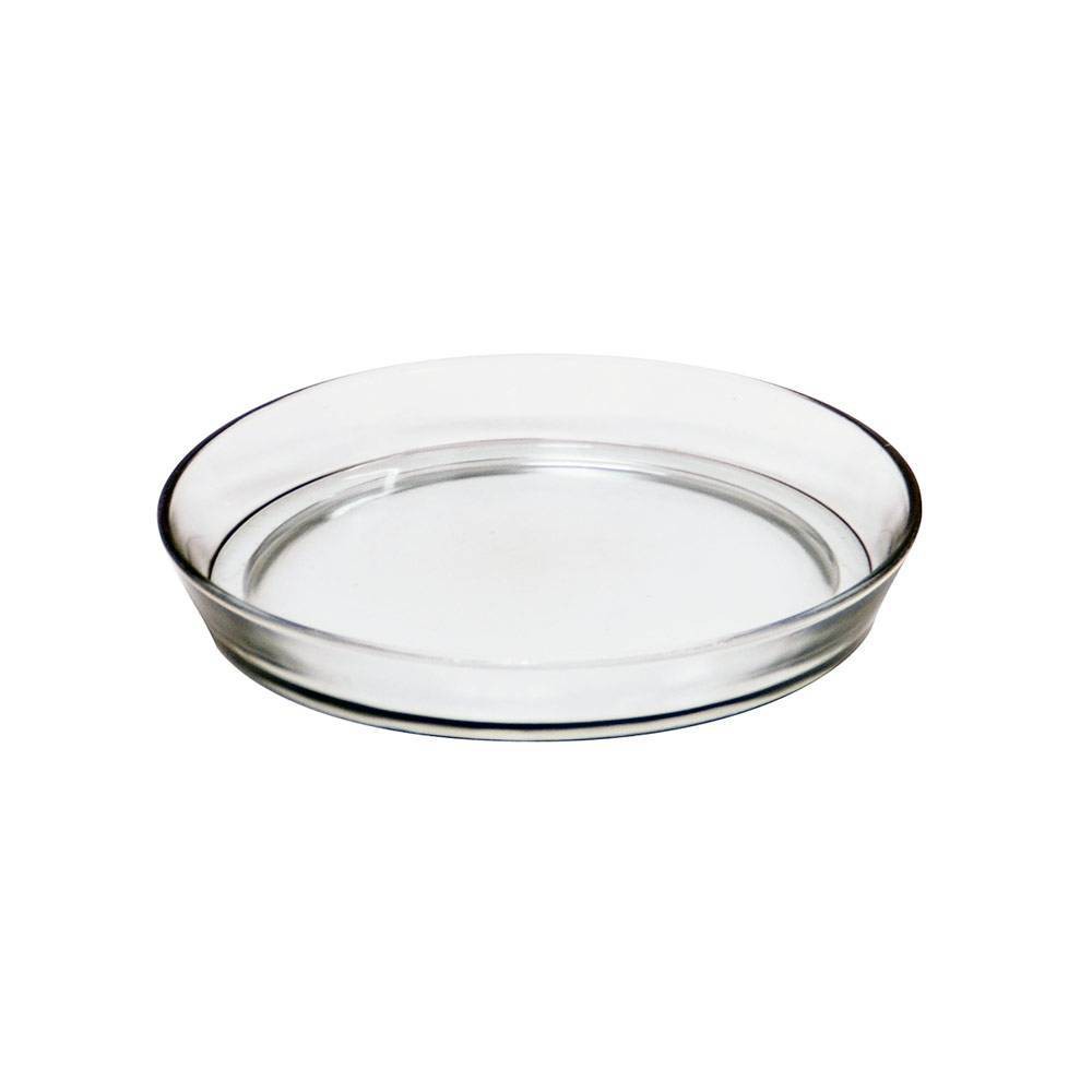 8.75" Round Glass Tray for Indoor and Outdoor Gardening Clear - ACHLA Designs