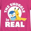 Girls' - Pokémon - The Snuggle Is Real Pikachu And Piplup Fitted Short Sleeve Graphic T-Shirt - 2 of 4