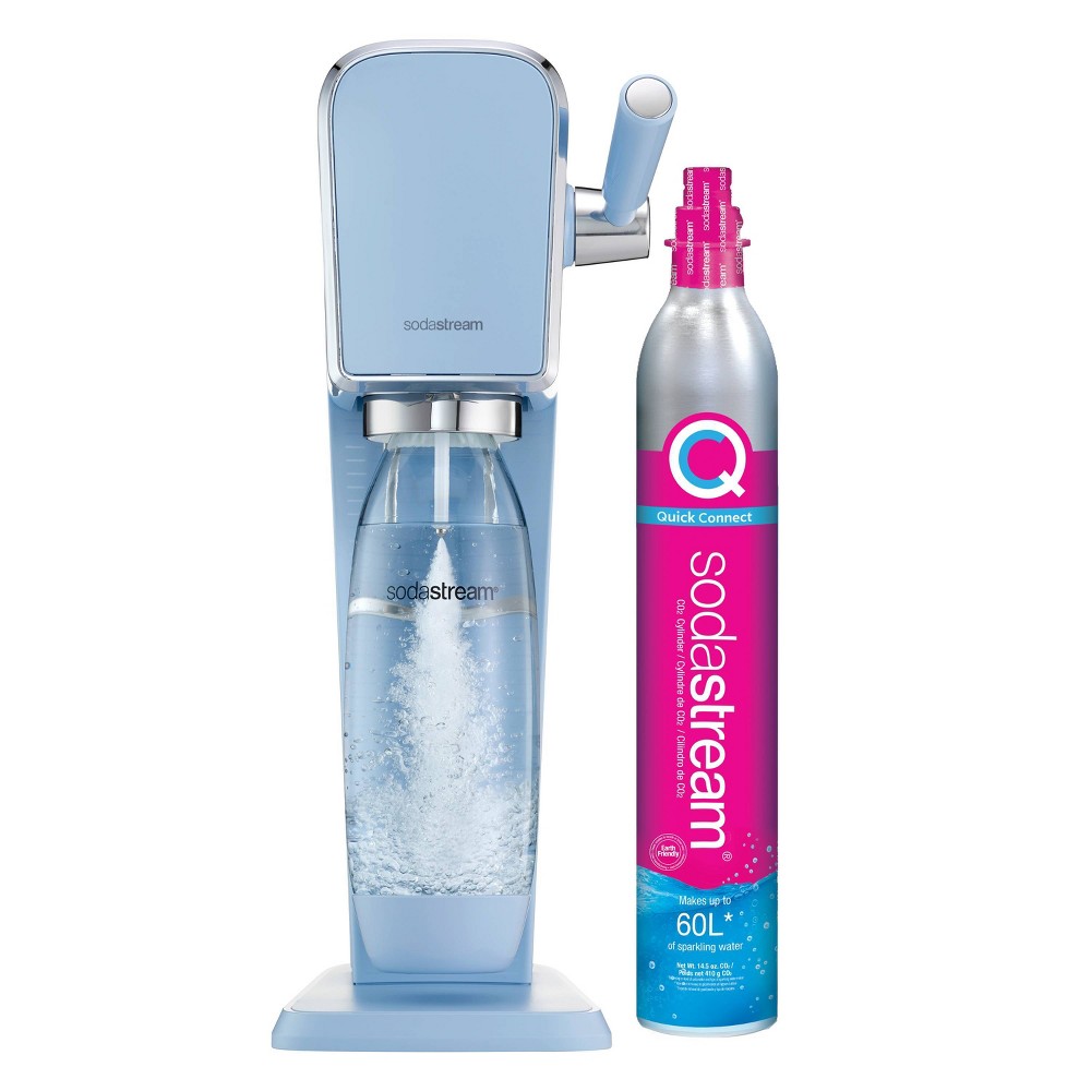 SodaStream Art Sparkling Water Maker with CO2 and Carbonating Bottle Misty Blue