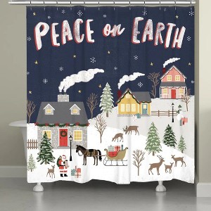 Laural Home Christmas Village Shower Curtain - 1 of 4