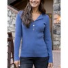 Women's Ribbed Henley Sweater - Grace & Lace - 3 of 4