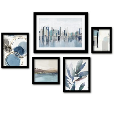 5 Piece Poster Gallery Wall Art Set - Watercolor NYC Women Love