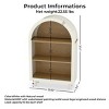 Set of 2 Arched Small Bookcase,3-Tier Storage Bookshelf with Woodgrain Shelves for Living Room Bedroom,Modern Wooden Bookcase-Coolbibila - 4 of 4