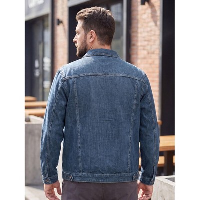 Мужские куртки INSPIRE CHIC Men's Denim Vintage Button Down Spring Trucker Jean Jacket Coat Medium Blue — фото 3