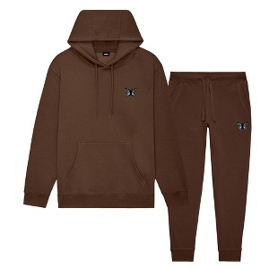 Dalix Butterfly Embroidery Sweatsuit Set Hoodie Jogger Soft Fleece Relaxed Fit Lounge Womens - 1 of 4