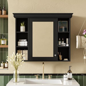 Bathroom Storage Cabinet,Medicine Cabinet With Mirror Door And Open Shelves,Bathroom Cabinet,Wall Mounted Bathroom Cabinet-Cuddlewood - 1 of 4