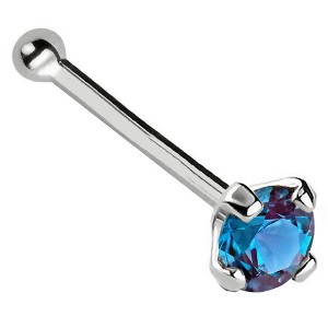 Jewelry Avalanche 22G 14K Gold Ball-end Nose Stud with Alexandrite Gemstone - 1 of 3