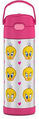 THERMOS FUNTAINER 16 Ounce Stainless Steel Vacuum Insulated Bottle with  Wide Spout Lid, Pink