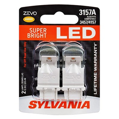 Sylvania Zevo 3157 Amber LED Super Bright Interior and Exterior Turn and Park Light Mini Light Bulb Set, 2 Pack