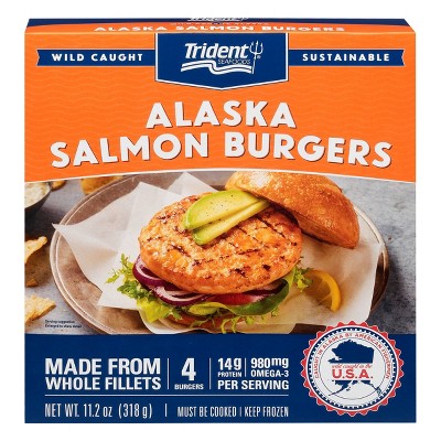 Trident Alaskan Salmon Burgers - Frozen - 11.2oz/4ct
