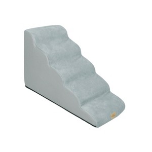 5 Steps 30D High Density Foam Dog Stairs Pet Training Stairs Puppy Ramp Ladder with Washable Grey Cover & Anti-Slip Bottom - 1 of 4
