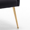 SEYNAR Modern Glam Boucle Pleated Velvet Dining Chair or Vanity Chair Set of 6 with Rear Handle,Black,25"D x 22"W x 33"H - 4 of 4