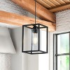 Dewdrop Modern Black Cage Pendant Light, Hanging Glass Shade Light Fixture for Kitchen Island or Entryway - 2 of 4