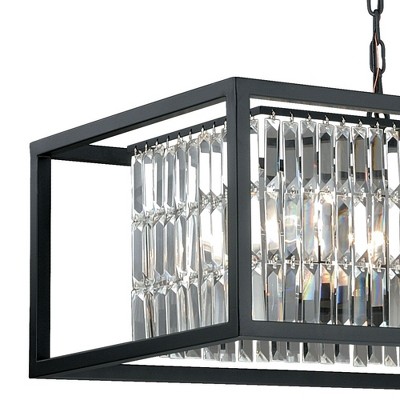 Catana 40" Bronze and Crystal 8-Light Chandelier