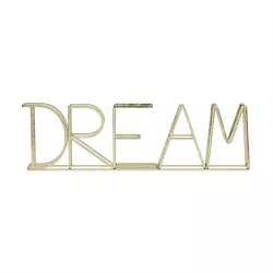 Metal Cutout Free-Standing Table Top Sign-3D DREAM Word Art Accent Décor with Gold Metallic Finish-Modern, Classic, or Farmhouse Style by Lavish Home