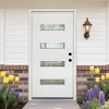 36 x 80 inch Fiberglass Entry Door with Brickmould Down Fiberglass Door with Vinyl Frame and 4-Lite Frosted Glass Left Hand Inswing - 2 of 4